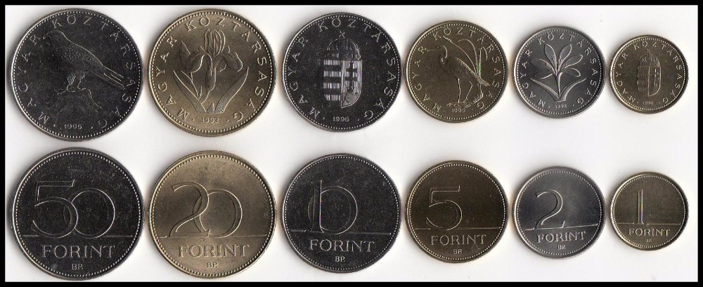 Set 6pcs 밡 1 2 5 10 20 50  Ʈ (Forint Coins) EU 100 % ¥     UNC ű/Set 6pcs Hungary 1 2 5 10 20 50 Forint Coins EU 100% real and Origin